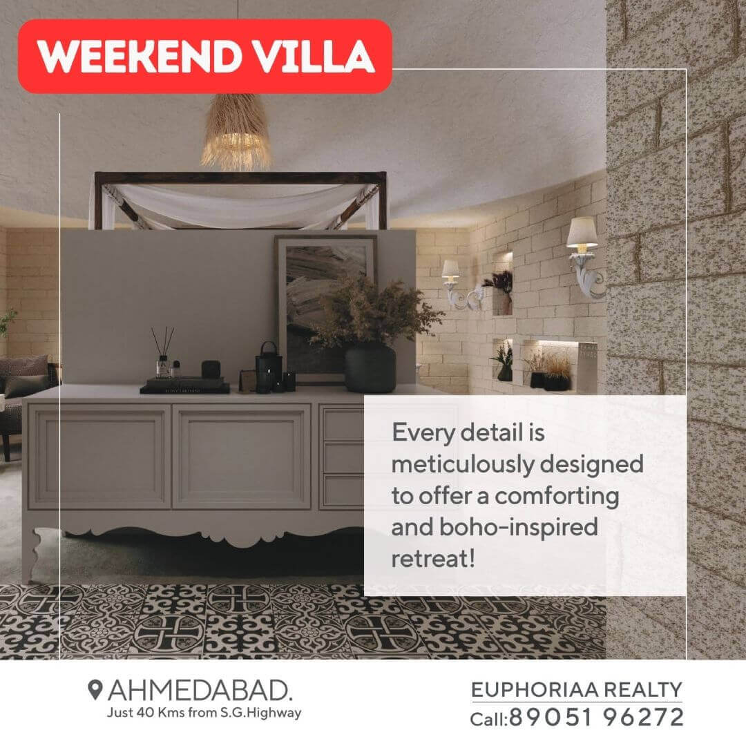 The Cube Club Weekend Villa at Bavla Road, Europian Theme Fully Furnished villa at 32 Lakhs with 8% Return