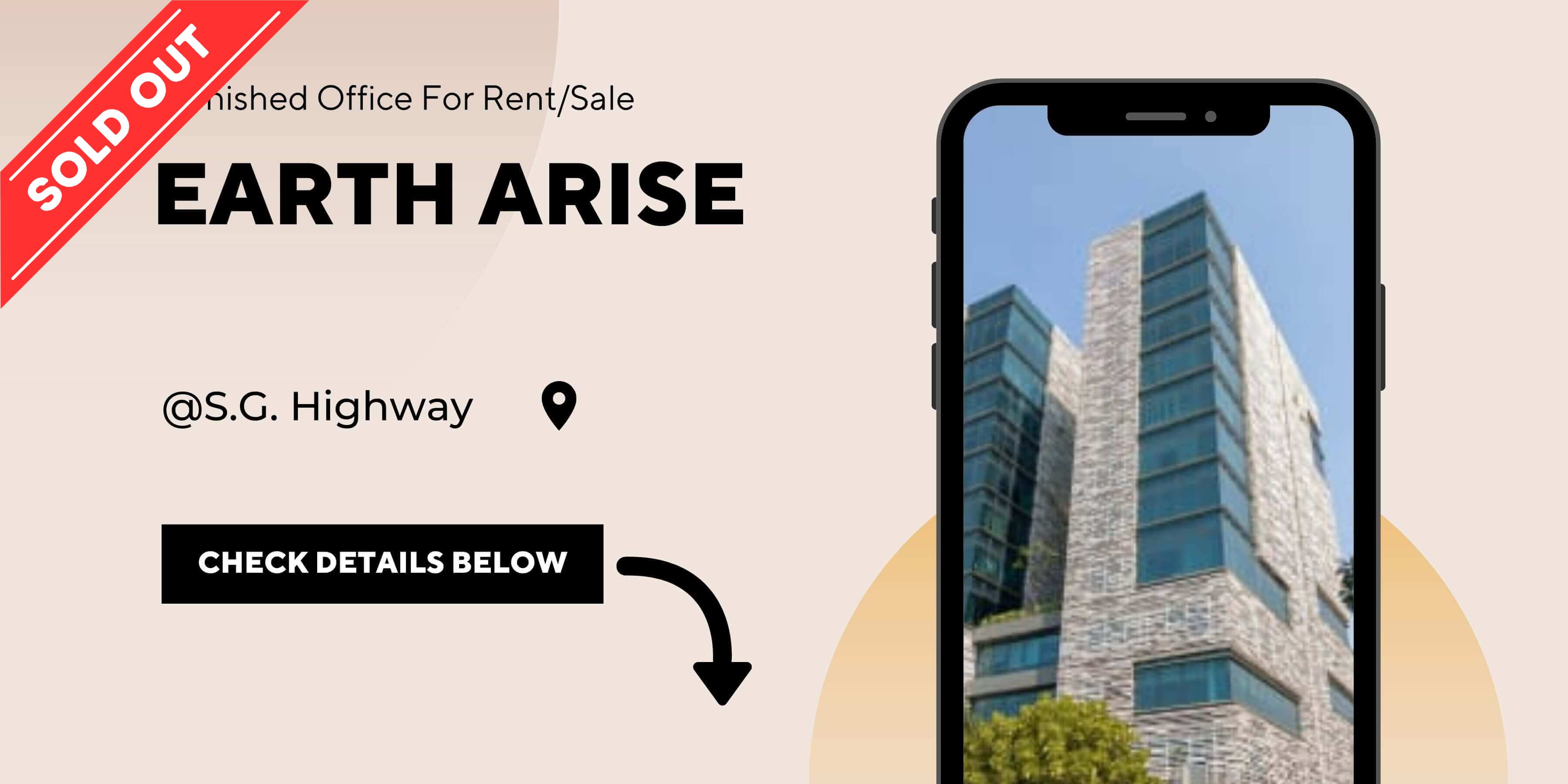 furnished Office Space for Rent | Earth Arise | S.G. Highway | Ahmedabad